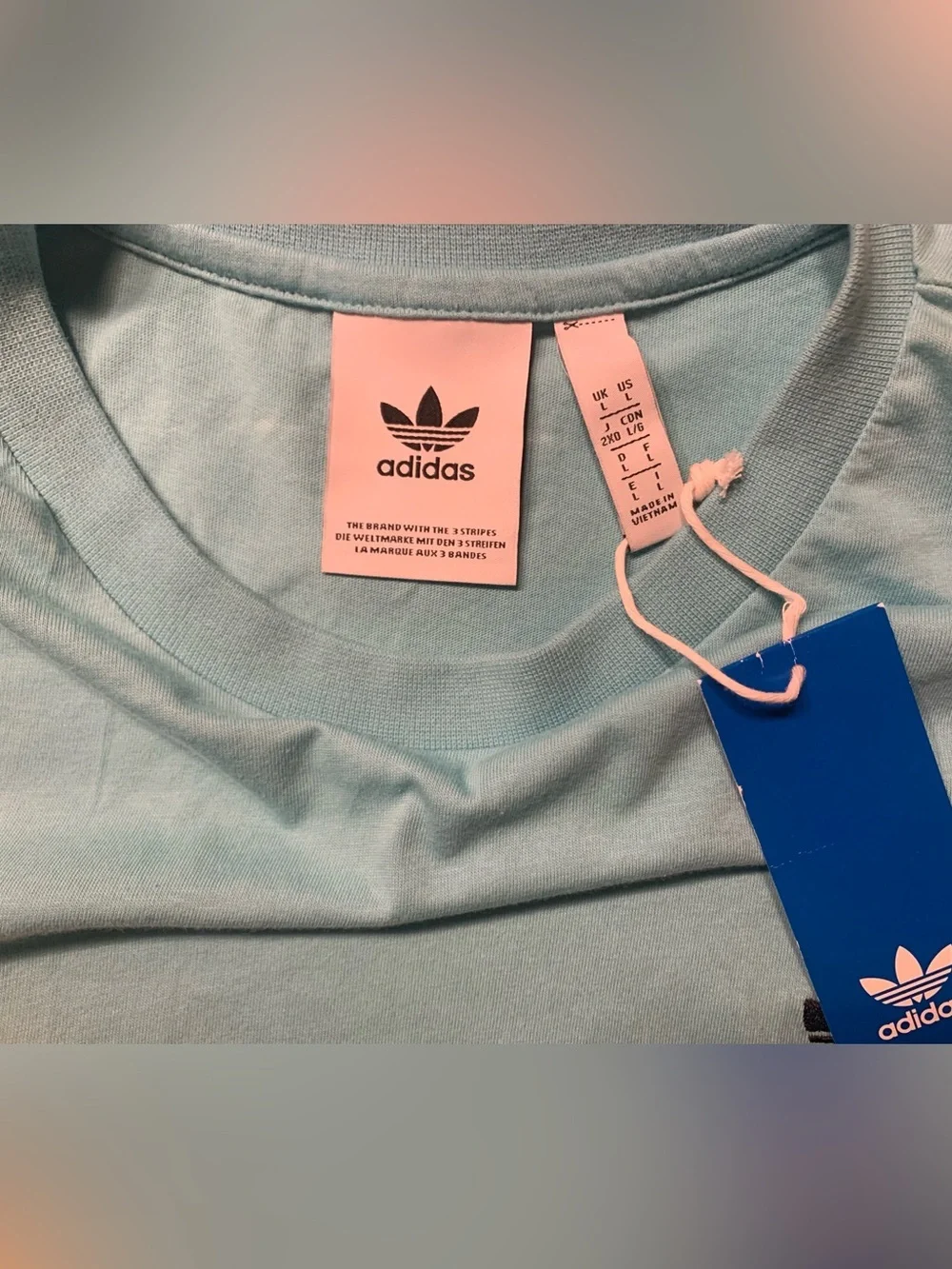 adidas Teal, Purple & Yellow Diagonal Stripe Short Sleeve Tee NWT - L